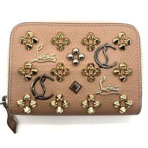 Christian Louboutin Panettone Rubin Sky Round Coin Case Leather Pink